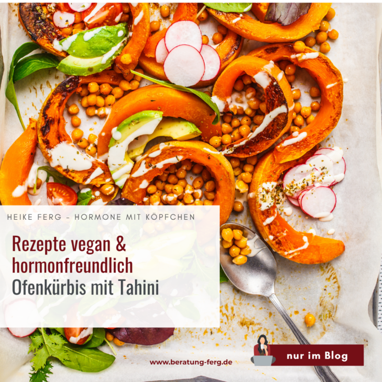 Hormoncoach Heike Ferg kocht hormonfreundlich und vegan - Ofenkürbis mit Tahini - ideal für deine Wechseljahre